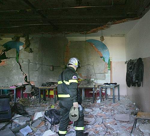 le macerie in aula