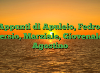 Appunti di Apuleio, Fedro, Persio, Marziale, Giovenale, Agostino Appunti di Apuleio, Fedro, Persio, Marziale, Giovenale, Agostino