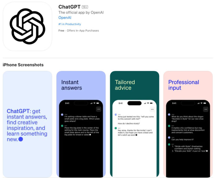 Official IOS Iphone App CHATGPT OPENAI