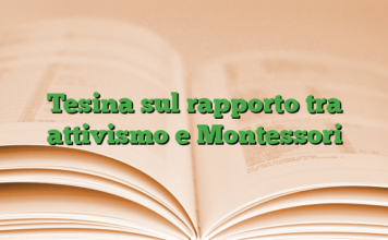 Tesina sul rapporto tra attivismo e Montessori Tesina sul rapporto tra attivismo e Montessori