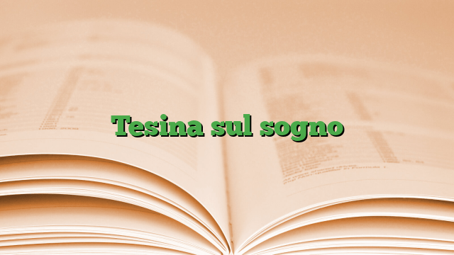 Tesina sul sogno