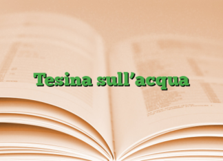 Tesina sull’acqua Tesina sull’acqua