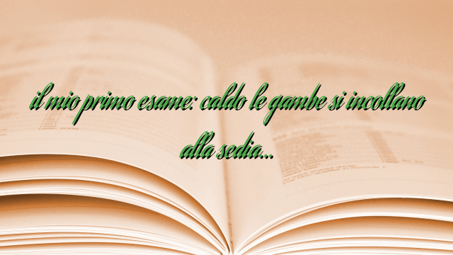 il mio primo esame: caldo le gambe si incollano alla sedia…