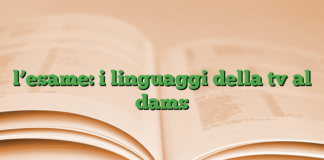 l’esame: i linguaggi della tv al dams l’esame: i linguaggi della tv al dams