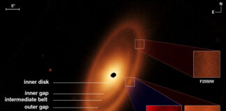 Come nasce una stella e i suoi pianeti: Fomalhaut che rivoluzionerà la nostra comprensione dell’universo L’architettura del sistema di anelli attorno a Fomalhaut. L’immagine è stata prodotta utilizzando i dati dello strumento Miri del telescopio spaziale James Webb. Crediti: András Gáspár