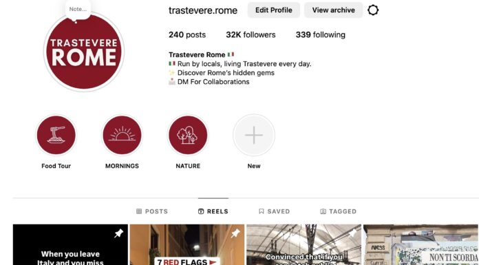 La page Trastevere Rome (@Trastevere.Rome), il bello, il buono, la notte di Roma viste dalla Gen-Z sbancano i Social. @Trastevere.Rome