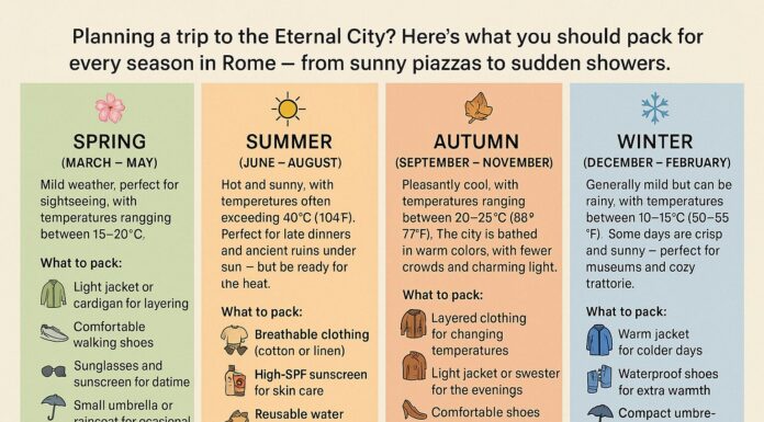 What to Pack for Rome – Season by Season 2025 Edition ROME WEATHER GUIDE